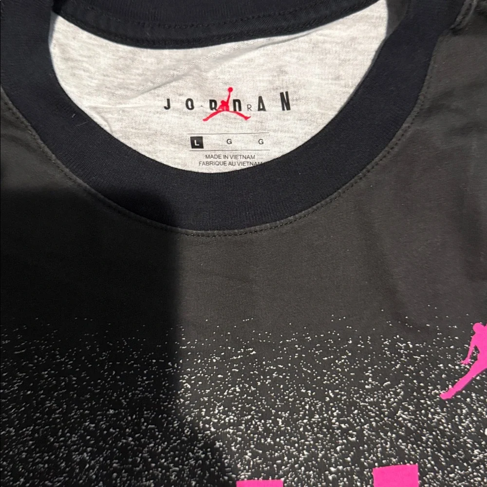 Jordan Black and Pink Stripe T-Shirt EUC Sz L